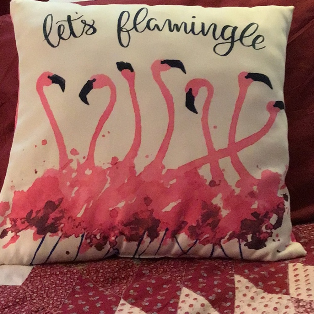 New “Let's Flamingle” Flamingo Decorative Pillow